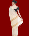 Handcrafted Kota Silk White Plain Saree