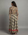 Indiehaat | Blockprinted Cotton Black Stitched Lehanga