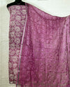 Pure Cotton Kota Doria Suit (Top+Bottom+Dupatta) Lavender Color with heavy embroidered Dupatta - IndieHaat