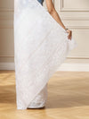 Frosty Chikankari Kota Doria Saree White Handcrafted
