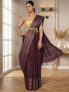 Whispering Chanderi Silk Wine Saree