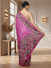 Silkmark Certified Elegant Pure Tussar Cutwork Dark Magenta Saree
