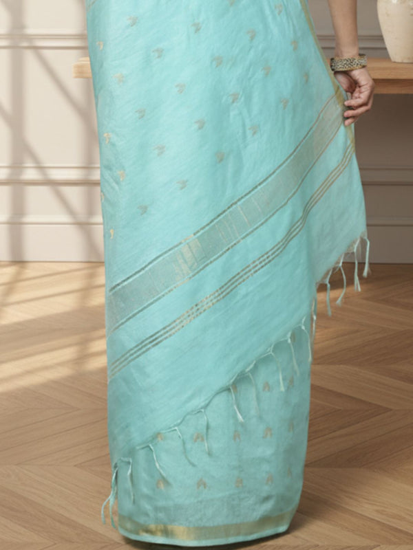 DyeLoom Kota Silk Jacquard Saree Blue