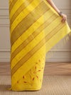 Poetic Eri Tussar Silk Embroidered Yellow Saree