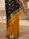Artistic Maheshwari Pure Handloom Silk Saree Yellow