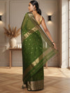 Serene Maheshwari Pure Silk Butta Body Green Saree