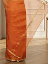 Sophisticated Pure Silk Kota Doria Handdyed Orange Saree