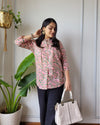 Indiehaat | Pure Cotton Peplum Top Pink Blockprinted