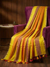 Indiehaat | Pure Handloom Mul Cotton Saree Yellow