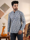 Indiehaat | Pure Cotton Blockprint Short Kurta Blue
