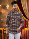 Indiehaat | Pure Cotton Blockprint Short Kurta Black