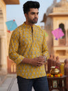 Indiehaat | Pure Cotton Blockprint Short Kurta Yellow