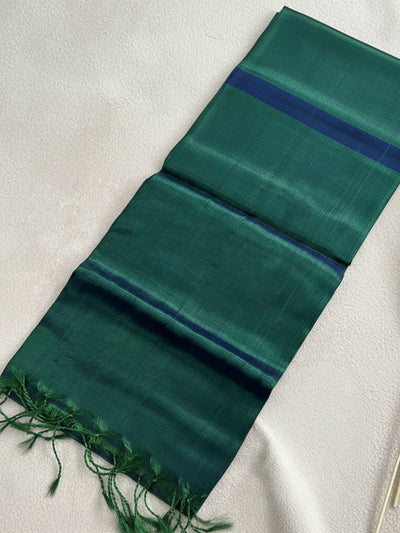 Indiehaat | Pure Tissue Cotton Handloom Saree Green
