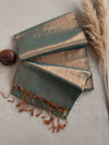 Indiehaat | Pure Tissue Cotton Handloom Saree Green