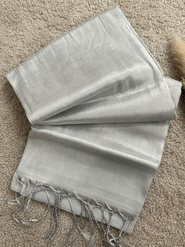 Indiehaat | Pure Tissue Cotton Handloom Saree White