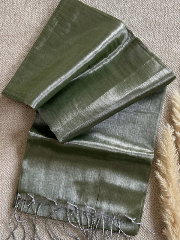 Indiehaat | Pure Tissue Cotton Handloom Saree Gray