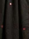 Indiehaat | Applique Kantha Pure Mul Cotton Dupatta Black