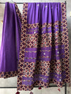 Indiehaat | Ajrakh Patch Work Pure Mul Cotton Saree Purple