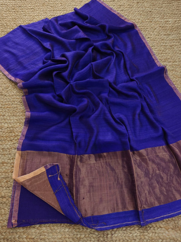Indiehaat | Silkmark Pure Silk Handloom Saree Blue