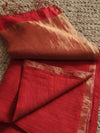Indiehaat | Silkmark Pure Silk Handloom Saree Red