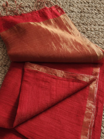 Indiehaat | Silkmark Pure Silk Handloom Saree Red