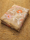 Indiehaat | Pure Muslin Silk Jamdani Saree Beige