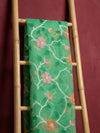 Indiehaat | Pure Muslin Silk Jamdani Saree Green