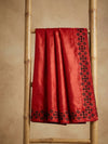Indiehaat | Silkmark Tussar Silk Embroidery Saree Red