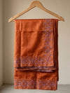 Indiehaat | Silkmark Tussar Silk Embroidery Saree Orange