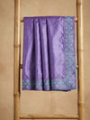Indiehaat | Silkmark Tussar Silk Embroidery Saree Purple