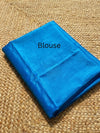 Indiehaat | Silkmark Tussar Silk Meenakari Saree Blue