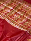 Indiehaat | Silkmark Tussar Silk Meenakari Saree Red