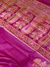 Indiehaat | Silkmark Tussar Silk Meenakari Saree Pink