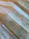 Indiehaat | Silkmark Tussar Silk Meenakari Saree Peach