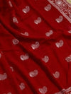 Indiehaat | Pure Mul Cotton Chikankari Saree Red
