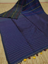 Indiehaat | Pure Cotton Embroidery Saree Blue