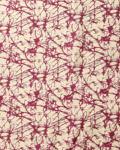 Indiehaat | Kashmiri Silk Printed Saree Magenta & Off-White