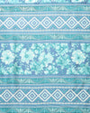 Indiehaat | Kashmiri Silk Printed Saree Teal & Turquoise