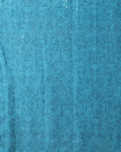 Indiehaat | Kashmiri Silk Printed Saree Off-White & Teal