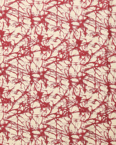 Indiehaat | Kashmiri Silk Printed Saree Deep Red & Cream