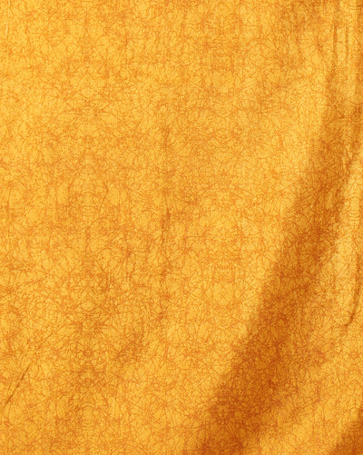 Indiehaat | Kashmiri Silk Printed Saree White & Mustard Y