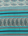 Indiehaat | Kashmiri Silk Printed Saree White & Teal