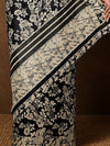 Indiehaat | Kashmiri Silk Printed Saree Black & Beige