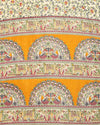 Indiehaat | Kashmiri Silk Printed Saree Off-White & Musta
