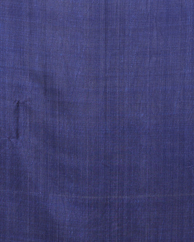 Indiehaat | Kashmiri Silk Printed Saree White & Dark Blue