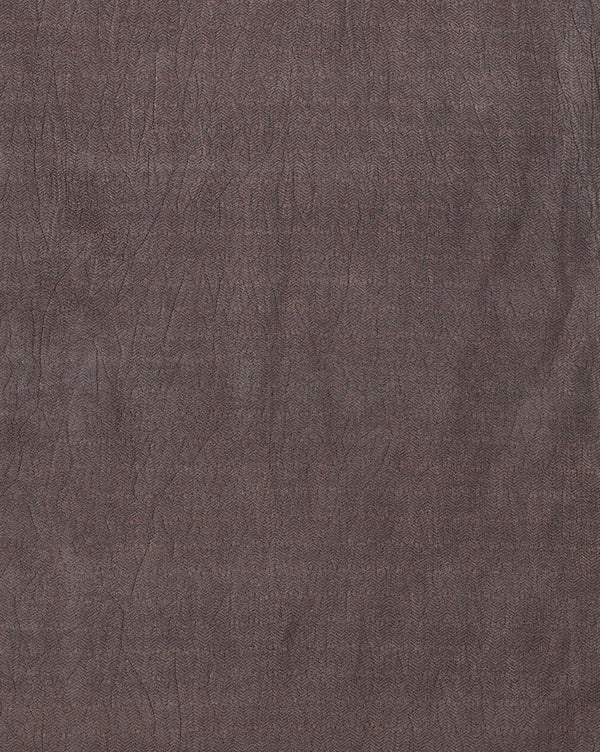 Indiehaat | Kashmiri Silk Printed Saree Dark Brown & Cream