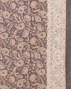 Indiehaat | Kashmiri Silk Printed Saree Dark Brown & Cream