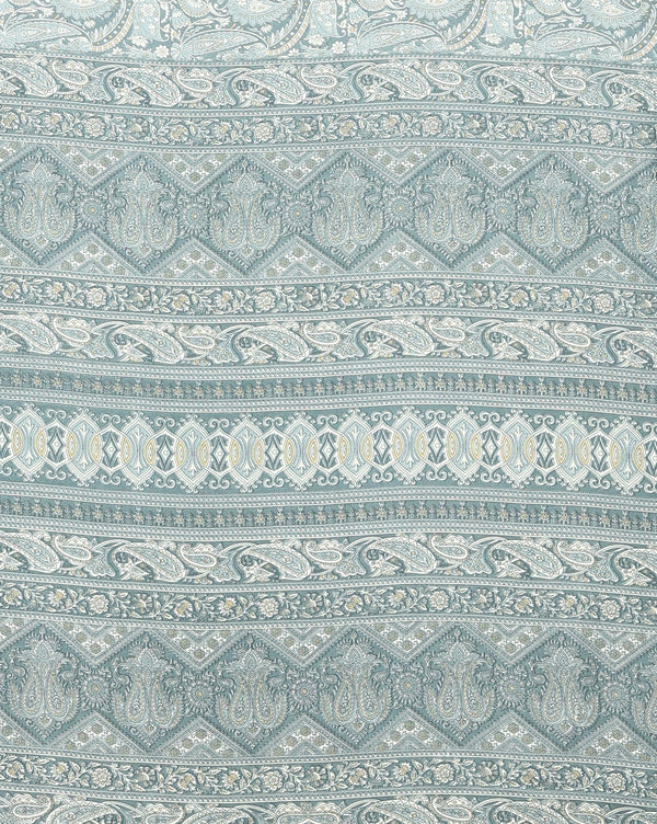 Indiehaat | Kashmiri Silk Printed Saree Greyish Blue & Pa
