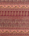 Indiehaat | Kashmiri Silk Printed Saree Dark Maroon & Brown