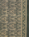 Indiehaat | Kashmiri Silk Printed Saree Dark Green & Black